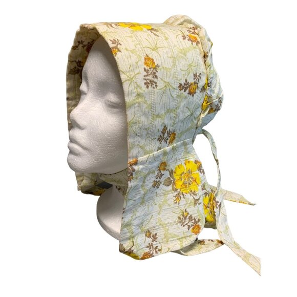 Vintage Handmade Womens Floral Prairie Bonnet - Picture 1 of 9
